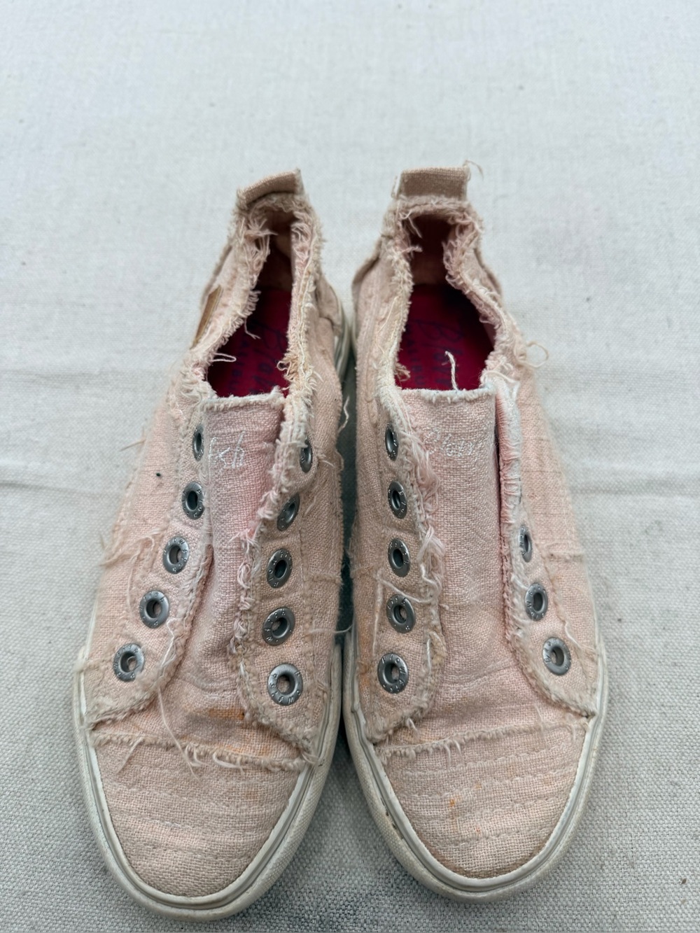 Blowfish Women’s Slip-On Canvas Sneakers in Blush Pink